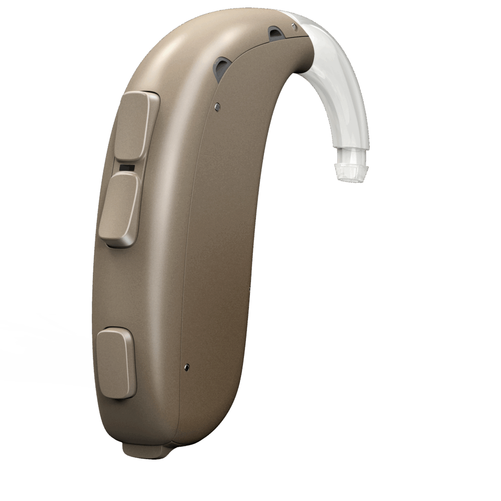 Oticon Xceed BTE SP Left C094Terracotta LEDoff Hook 500pctSize